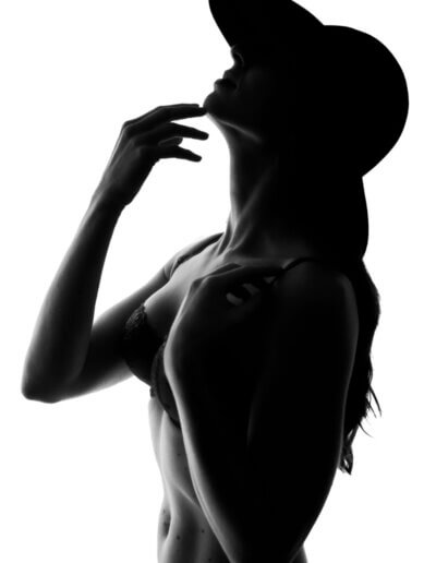 semi silhouet elegant boudoir zwart wit tijdloos